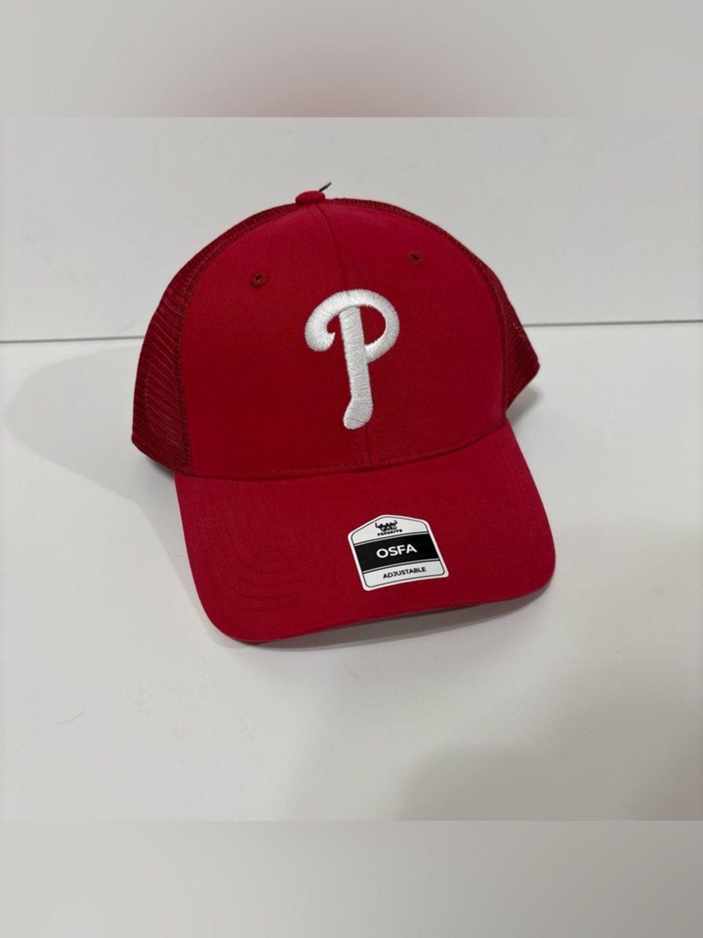 Philadelphia P Logo Red Trucker Cap - Adjustable